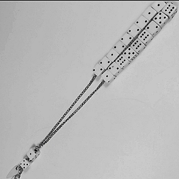 EUC 1960's FUN Greek Komboloi Necklace 18" Black & White - Picture 1 of 3